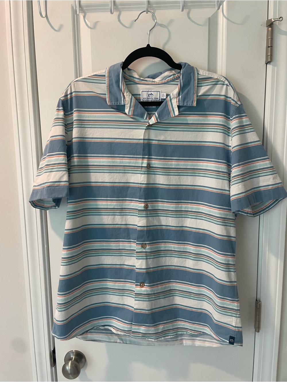 Southern Tide | Men’s Short-Sleeve Button-Down Shirt | Size Large